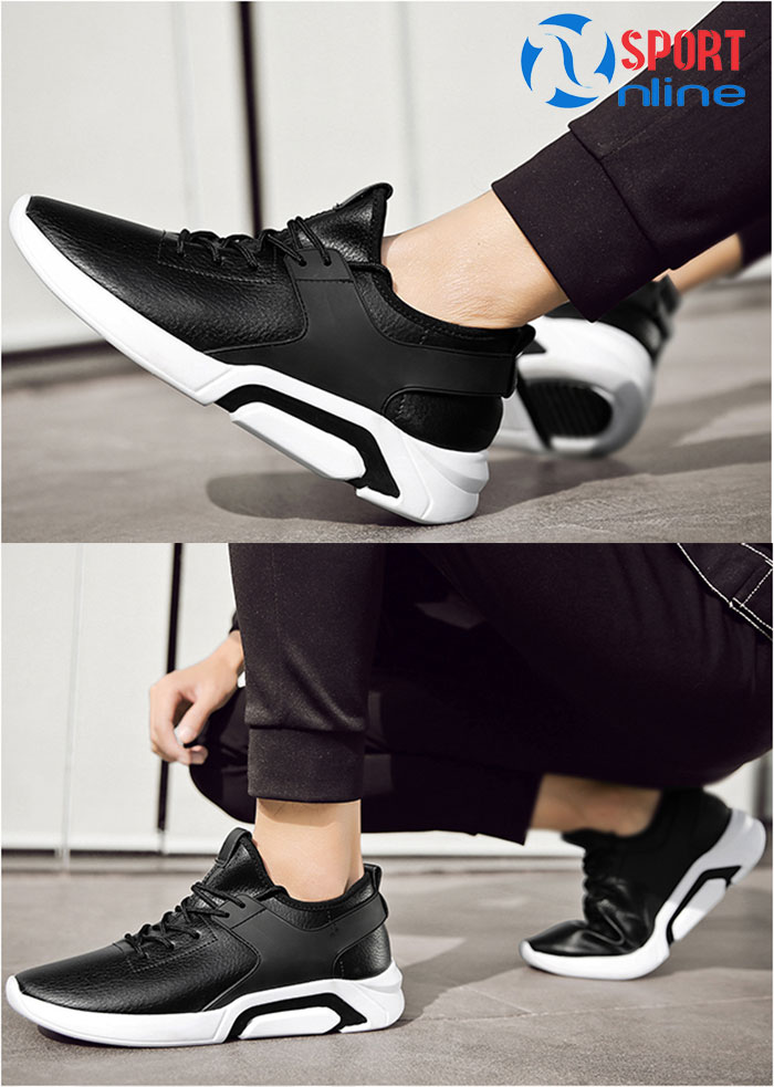 Giày thời trang thể thao HQ-015 đen phối trắng